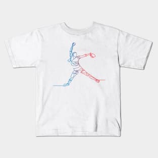 Line Art – Softball Pitcher Kids T-Shirt